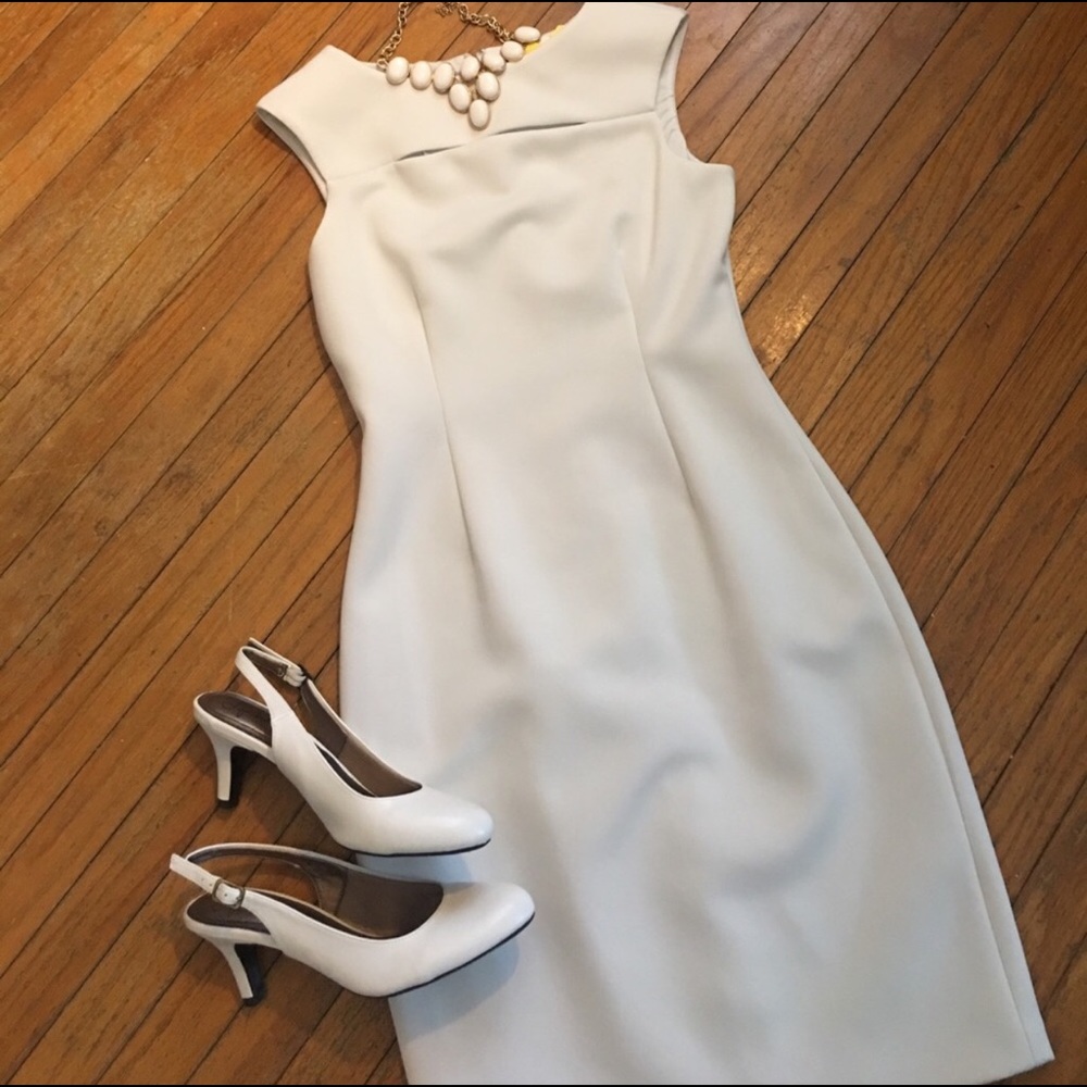 Calvin Klein white scuba dress